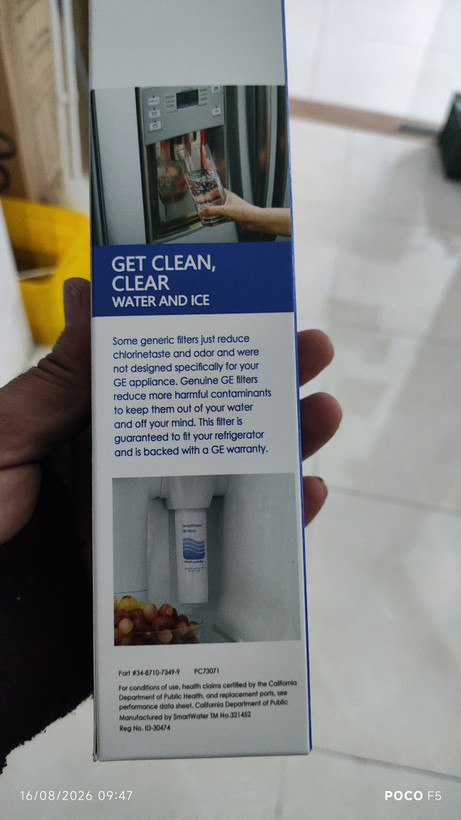 فیلتر یخچال موشکی سفید جنرال (SMART WATER)